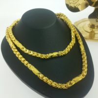 สร้อยคอ ดอกบัวคั่นป้องจิกเพชร