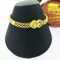 สร้อยข้อมือ ปั้มผ่าหวายคู่เลสหัวใจ