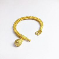 สร้อยข้อมือ2บาท ลายพิกุลห้อยถุงทอง