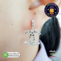 ต่างหู CC ระย้า เงินแท้ 92.5% ฝังพลอย cz  น้ำหนัก  กรัม