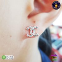 ต่างหู CC เงินแท้ 92.5%  ฝังพลอย cz  น้ำหนัก  กรัม