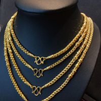 สร้อยคอ น้ำหนัก 2บาท ลายห่วงคู่คั่นโอ่งมีนา  น้ำหนัก 30.32 กรัม