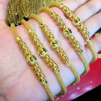 สร้อยข้อมือ น้ำหนัก 1บาท ลายเกล็ดดาวปะคำ  น้ำหนัก 15.16 กรัม